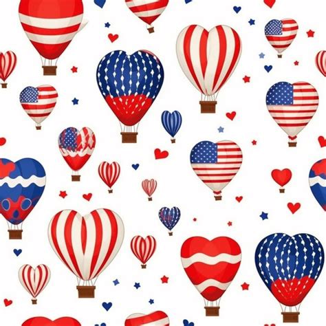 Premium Ai Image A Group Of Hot Air Balloons With American Flags And