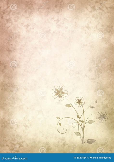 Old Paper With Floral Pattern Stock Illustration Illustration Of