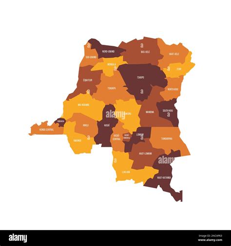 République Démocratique Du Congo Carte Politique Des Divisions
