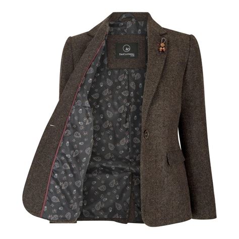 Womens Tweed Blazer Waistcoat Brown Vintage Truclothing In 2024