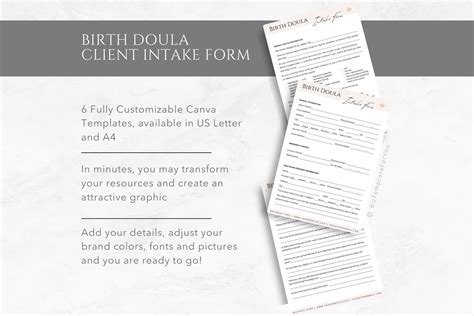 Editable Birth Doula Client Intake Form Template Doula Etsy Canada