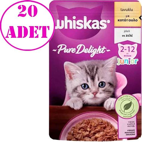 Whiskas Pure Delight Tavuklu Yavru Kedi Maması 85 Gr 20 AD