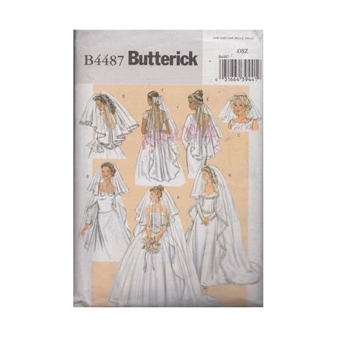 Bridal Veil Selection Uncut Butterick Sewing Pattern Blusher Veil