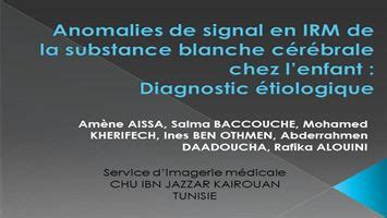 RP WP 42 Anomalies de signal en IRM de la substance blanche cérébrale