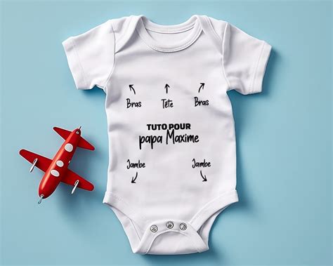 Body bébé humour à personnaliser pour papa Mode d emploi Cadeaux