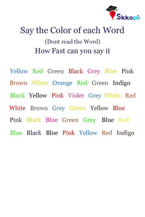 Say The Color Of Each Word Brain Teasing In 2024 Word Brain Word Puzzles Brain Teasers