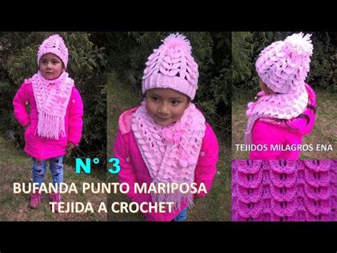 MILAGROS ENA Gorro Y Bufanda O Chalina Punto Mariposa A Crochet Paso A