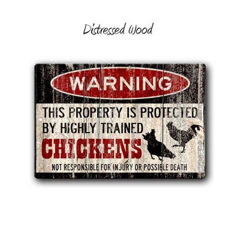 Funny Chicken SignFunny Metal SignsChicken warning | Etsy