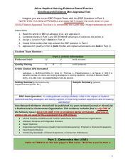 Non Research Evidence Mini Appraisal Tool Docx Johns Hopkins Nursing