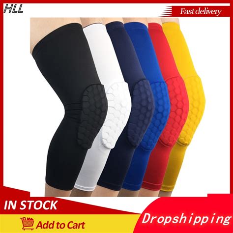 Honeycomb Pad Crashproof Antislip Basketball Leg Knee Guard Pad Long