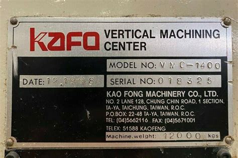 Kafo Femco Vmc Cnc Vertical Machining Center Machinestation