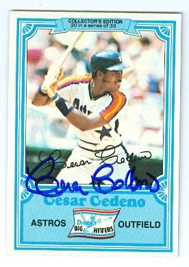 Cesar Cedeno Autographed Baseball Card Houston Astros 1981 Topps