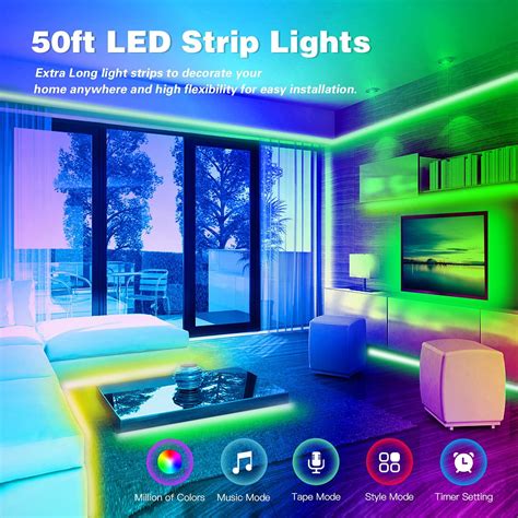 Fonewe Led Lights For Bedroom Ft Music Sync Led Light Strips Color