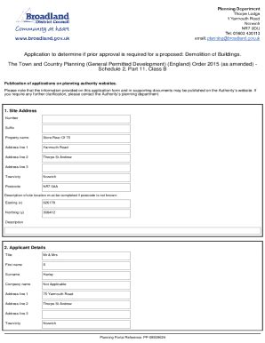 Fillable Online Secure Broadland Gov Application For Prior Approval Of