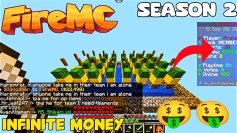 How To Earn Infinite Money In Fire Mc Season 2 Lifesteal Server