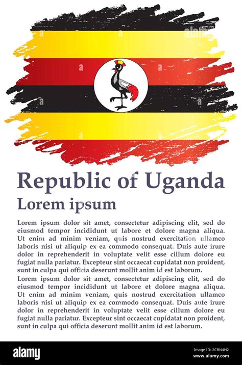 Flag Of Uganda Republic Of Uganda Template For Award Design An