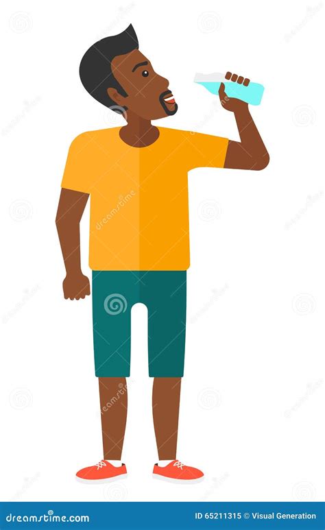 Man Drinking Water Stock Vector Illustration Of Black