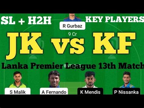 Jk Vs Kf Dream Prediction Jaffna Kings Vs Kandy Falcons Dream