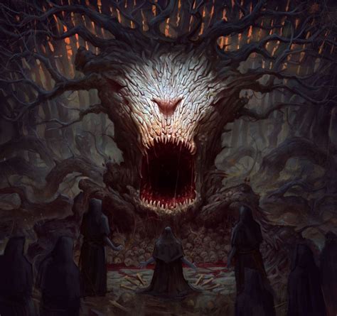 Tree Bogdan Rezunenko Horror Artwork Dark Fantasy Art Lovecraftian