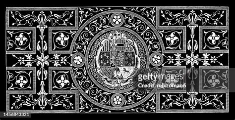 Old Engraved Illustration Of Coat Of Arms Of Spain State Coat Of Arms Of The Kingdom Of Spain