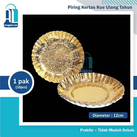 Jual Piring Kertas Mas Kue Bulat Kecil Tart Bolu Pesta Ulang Tahun S