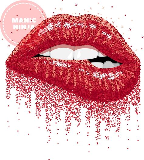 Flaming Red Hot Glitter Lips Png Sublimation Graphics Red Glitter