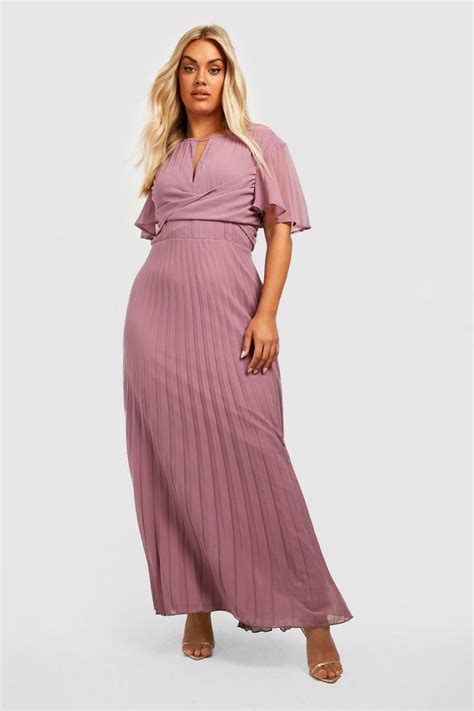 Womens Plus Chiffon Keyhole Angel Sleeve Maxi Dress Boohoo Uk