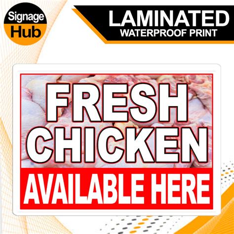 Fresh Seafoods Meat Eggs Chicken Laminated And Tarpaulin Signage A4 Waterproof Print