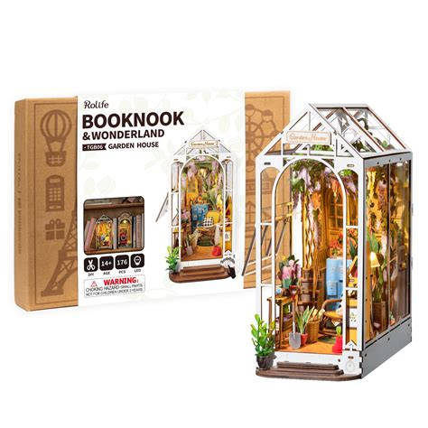 Rolife Diy Book Nook Kits For Adults Garden House Bookshelf Insert