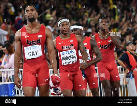 Beijing China Th Aug From L To R Tyson Gay Mike Rodgers Trayvon Bromell And