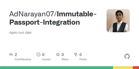 GitHub - AdNarayan07/Immutable-Passport-Integration: A guide to create ...