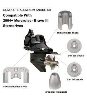 Kit Anodo De Sacrif Cio Para Motor Rabeta Mercruiser Bravo