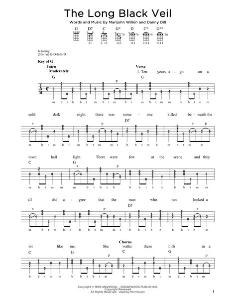 Long Black Veil Guitar Chords