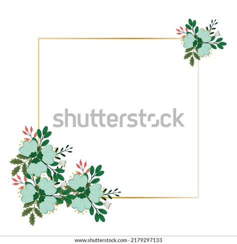 Gold Frames Set Flowers Floral Wedding Stock Illustration 2179297133 ...