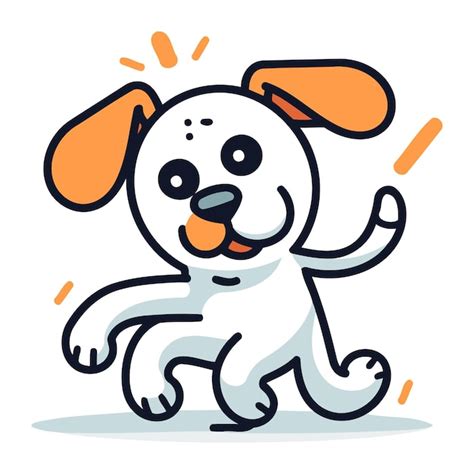 Cute Cartoon Hund L Uft Vektor Illustration Im Doodle Stil Premium Vektor