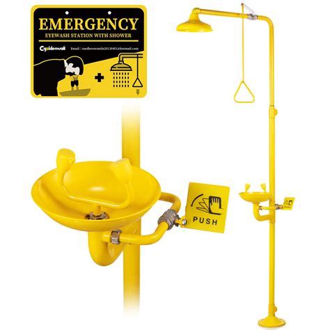 Snapklik Cgoldenwall Emergency Shower Eye Wash Station Eyewash