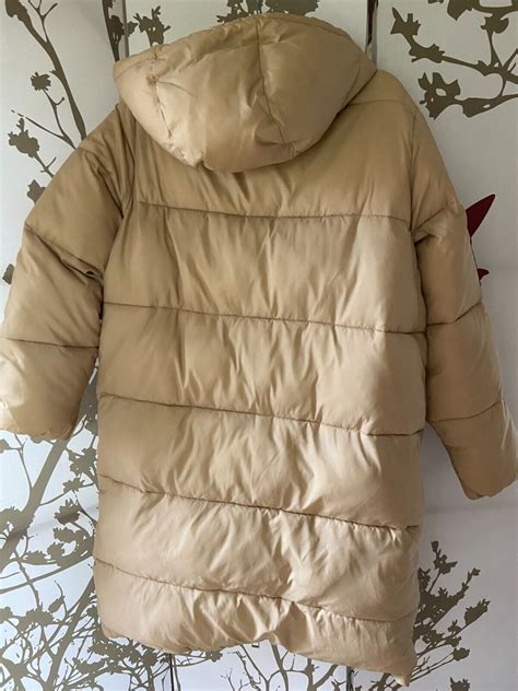 KANGOL X H M Long Puffer Quilted BEIGE Hooded Jacket Gem