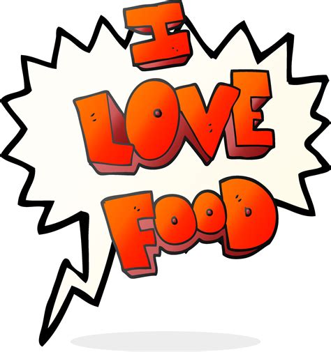 Speech Bubble Cartoon I Love Food Symbol Vector Art At Vecteezy