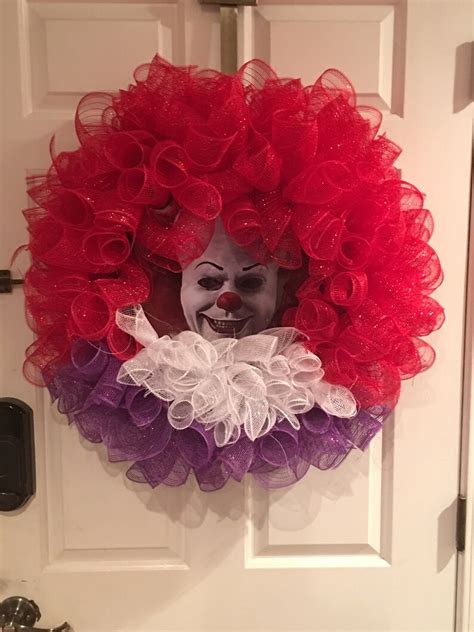 Pennywise Scary Clown Clown Door Decor Wreath Pennywise Etsy De