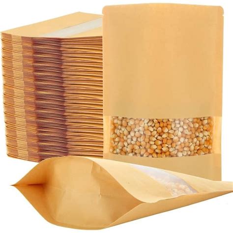 Goyada Pcs Sachet Kraft Alimentaire Avec Fenetre Sachet Kraft X