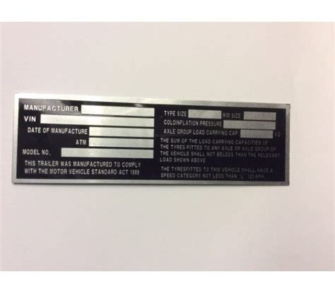 Vin Plate For Trailer Aluminium Id Tag 100pcs 145mm X 45mm