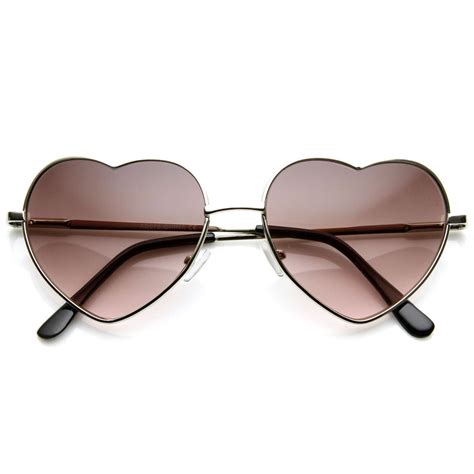 Womens Cute Metal Heart Shape Fashion Sunglasses 8796 Heart Shaped