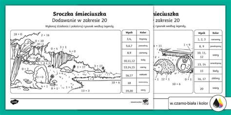 Sroczka Mieciuszka Oblicz I Pokoloruj Dodawanie W Zakresie