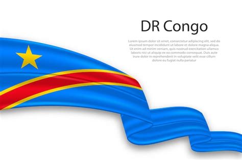 Premium Vector Abstract Wavy Flag Of DR Congo On White Background