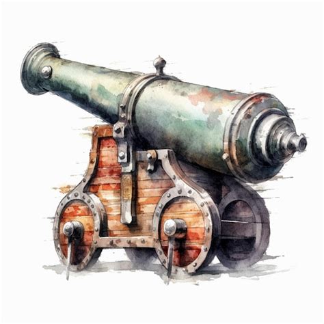 Premium AI Image | A watercolor painting of a cannon from the cannon museum