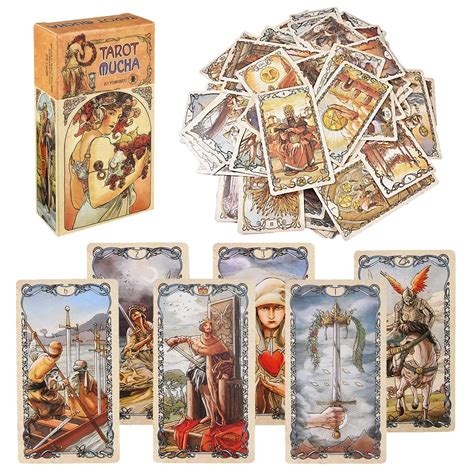 Buy Tarot Deck Mucha 78Pcs Retro Tarot Cards Mucha Card Deck With