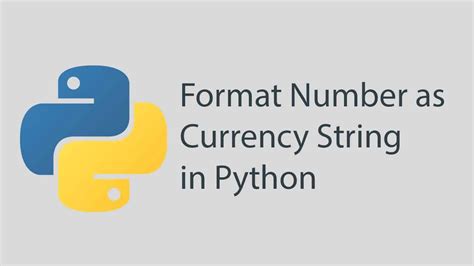 How To Format Number As Currency String In Python