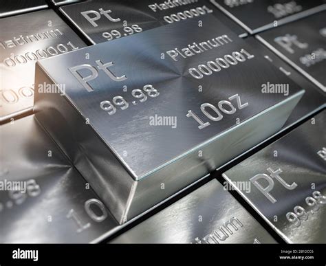 Platinum Bars Or Ingots Background Precious Metals 3d Illustration