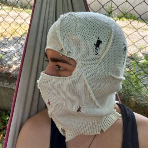 Distressed Balaclava Yeat Mask Distressed Ski Mask Off White