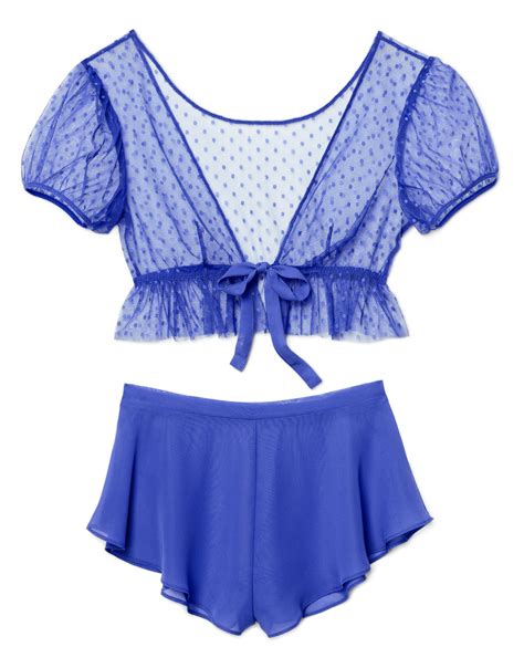 Lindy Dark Blue Crop Top And Short Set XS XL Adore Me